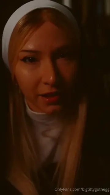 BigTittyGothEgg Blowjob Nun Role Play OnlyFans Video Leaked - Image 10