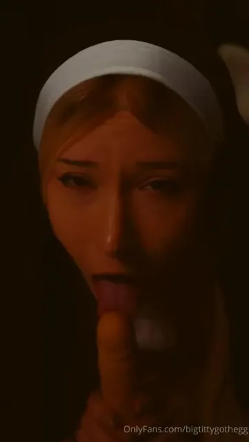 BigTittyGothEgg Blowjob Nun Role Play OnlyFans Video Leaked - Image 11