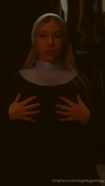 BigTittyGothEgg Blowjob Nun Role Play OnlyFans Video Leaked - Image 8