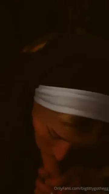 BigTittyGothEgg Blowjob Nun Role Play OnlyFans Video Leaked - Image 13