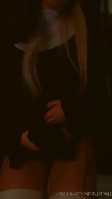 BigTittyGothEgg Blowjob Nun Role Play OnlyFans Video Leaked - Image 2