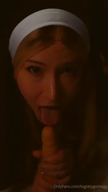 BigTittyGothEgg Blowjob Nun Role Play OnlyFans Video Leaked