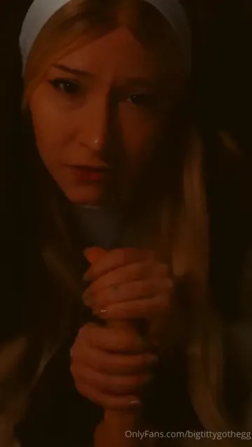 BigTittyGothEgg Blowjob Nun Role Play OnlyFans Video Leaked - Image 12