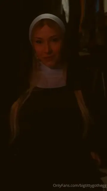 BigTittyGothEgg Blowjob Nun Role Play OnlyFans Video Leaked - Image 9