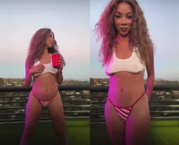 Brittany Renner Nude Wet T-Shirt Tits OnlyFans Video Leaked