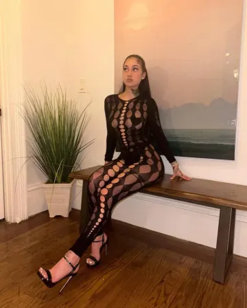 Bhad Bhabie Sexy See-Through Mesh Bodysuit Onlyfans Set Leaked - Image 2
