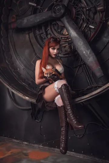 Kalinka Fox Nude Steampunk Cosplay Patreon Set Leaked - Image 22