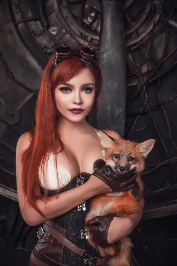 Kalinka Fox Nude Steampunk Cosplay Patreon Set Leaked - Image 21