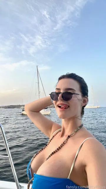 KittyPlays Sexy Blue Bikini Yacht Fansly Set Leaked - Image 4