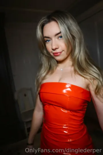 Dinglederper Sexy Red Leather Dress Onlyfans Set Leaked - Image 4
