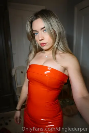 Dinglederper Sexy Red Leather Dress Onlyfans Set Leaked - Image 8
