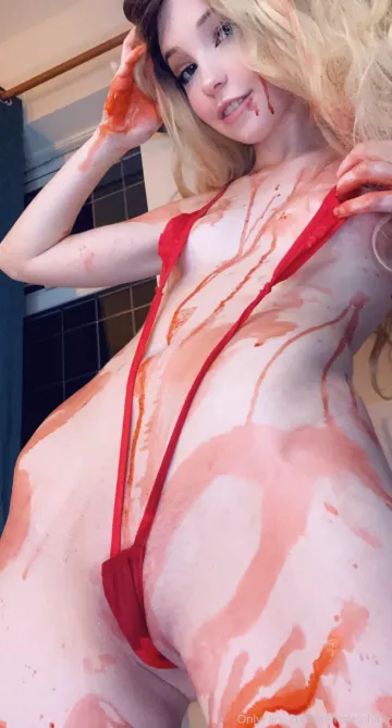 Belle Delphine Nude Red Slingshot Bikini Onlyfans Set Leaked - Image 25