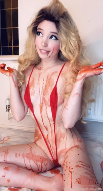 Belle Delphine Nude Red Slingshot Bikini Onlyfans Set Leaked - Image 69